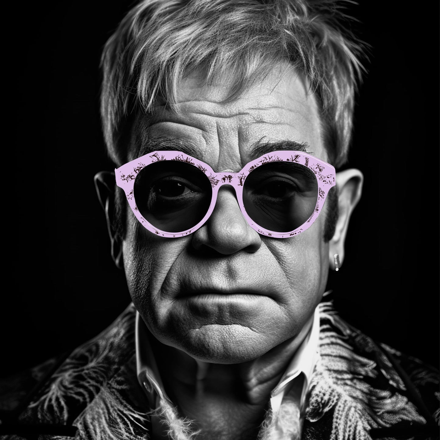 Elton John Limited Edition Art Print "Still Standing" Pink Glasses