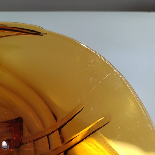 Art Deco Amber Glass Fruit Bowl
